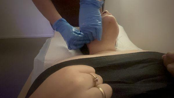 Post op Lymphatic Drainage Massage to chin area  before you book your liposuction call and book your sessions.