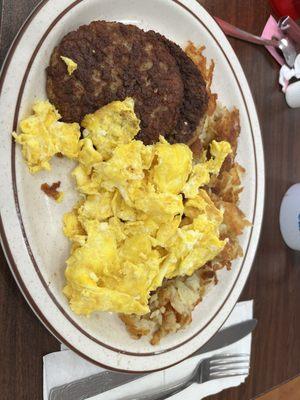 Two egg with sausage plate