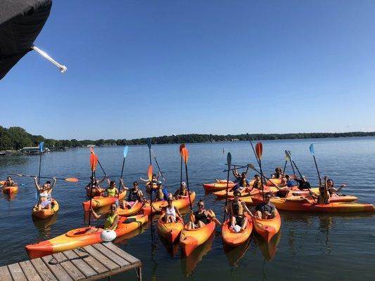 We have lots of kayaks, canoes and paddle boards. Come with a friend or bring the whole gang.