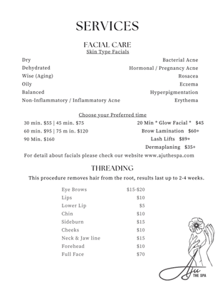 Services Menu 1/3