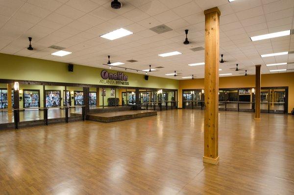 Large Group Fitness Studios, all classes are included with your membership!