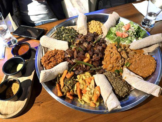 This was the veggie and meat plate and I believe the shiba beef.