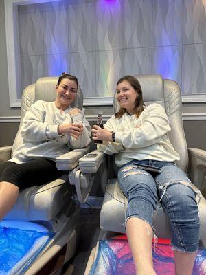 Pedicures, friends, and drinks!!