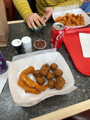 Shrimp and hush puppies