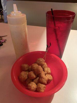 Hot pepper cheese balls with ranch