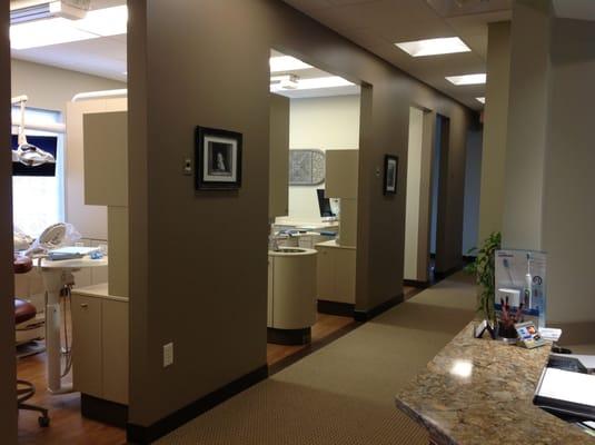 Hallway and operatories at the office of Robert M. Kelso, DDS