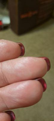 Base color not cleaned up under my nails