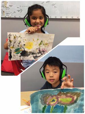 JEI kids like to wear earmuffs and get focused!