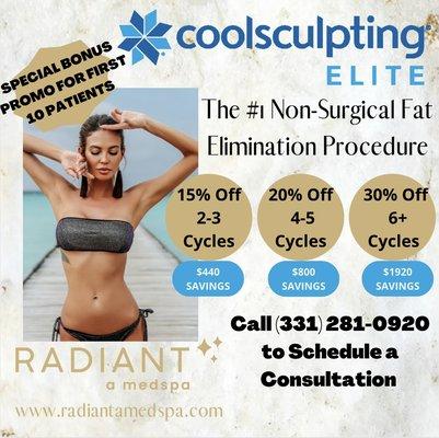 Special offers for Coolsculpt Elite patients