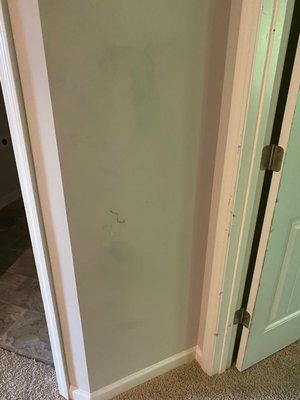 Damaged door frame