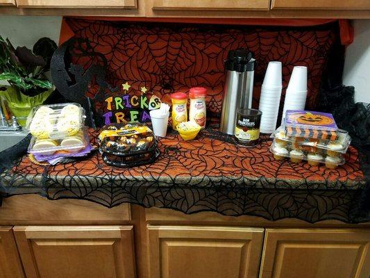 Happy Halloween to all the Little Foot Learning Center families and staff..Coffee and snacks for everyone!