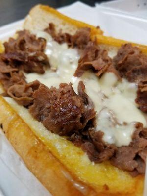 Beef philly with white cheese, so gooooddd