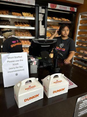 2 boxes of Munchkins:  25 glazed & 25 assorted for Bud's last game of the season