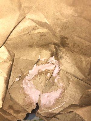 The frosting on the bottom of the bag