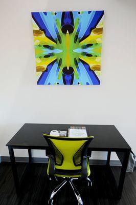 Every room at Z Loft Extended Stay Hotel has a desk and chair.