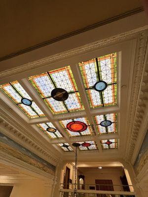 Beautiful stained glass roof.