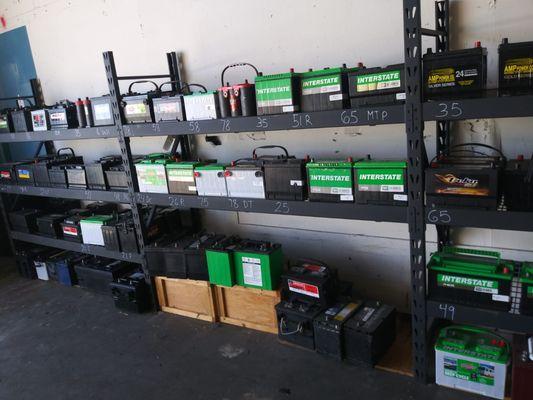 We sell New and Used Batteries we have Interstate Brands