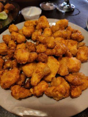 Cheese curds- large portions, but too salty for my preference