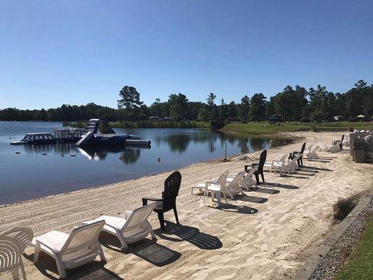 Lakeside beach area