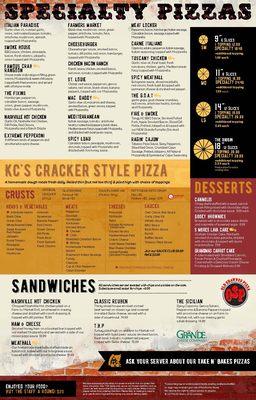 New updated menu