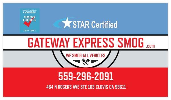 Gateway Express Smog "We Smog 1999 & Older Vehicles"