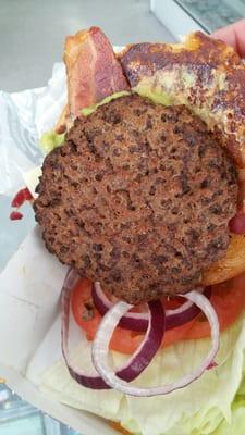 Rock hard and burnt burgers