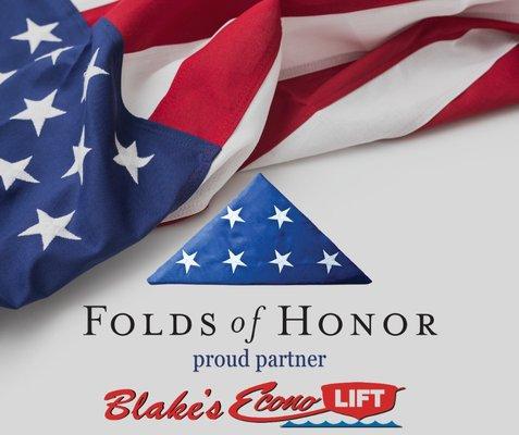 We proudly support Folds of Honor