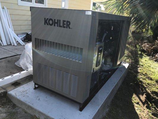 KOHLER Liquid Cooled generator installation