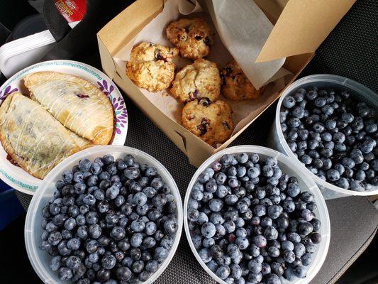 Blueberries and bakery items-delicious!