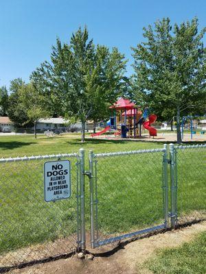 Nice fenced playground for the kids