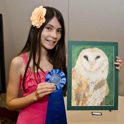 1st Place winner for ages 12 & under at year-end art show in May