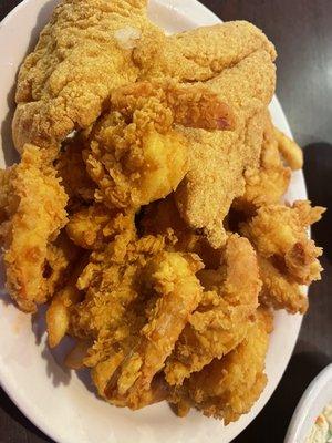 Fried fish and shrimp.