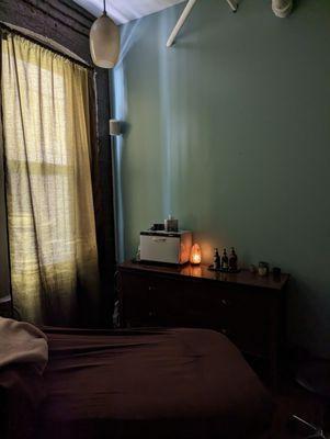 Massage room (after use)