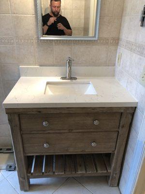 Bathroom vanity install