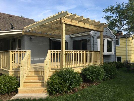 2018 treated deck and pergola in Wheaton.