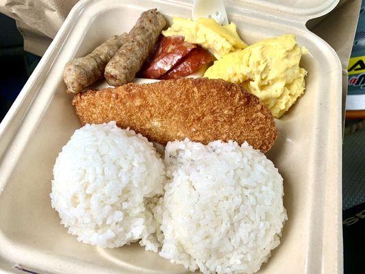 Hot breakfast line.Lihue Times..