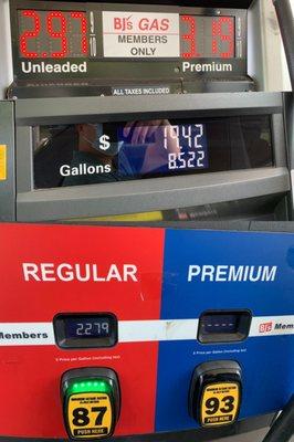 $2.97 regular - $0.70 = $2.27/gal with MasterCard & High Octane discounts