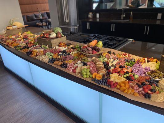 charcuterie table spread