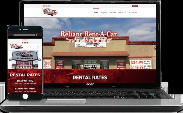 This website design project was for a local Arlington, TX-based rental car company.