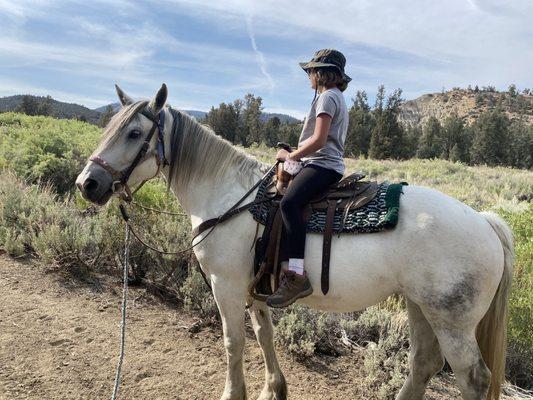 Our daughter rode the largest horse and was so proud of herself.