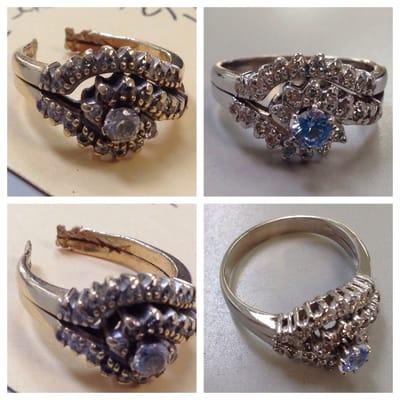 Beautiful work restoring grandma's old wedding ring! Looks like a completely different piece!