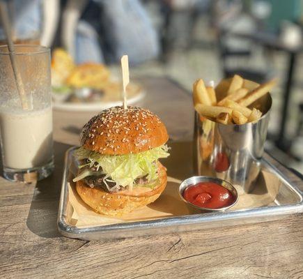 Double burger and fries!