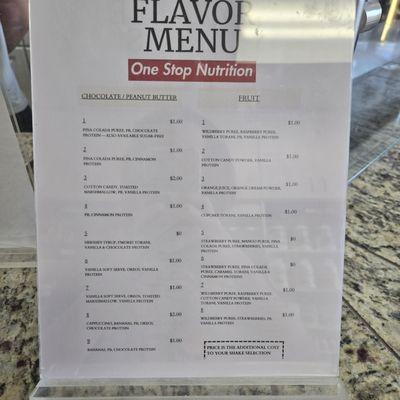 Flavor Menu