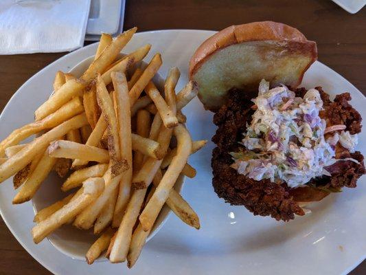 Nashville Hot Chicken and fries at Stadium Sports Bar and Restaurant