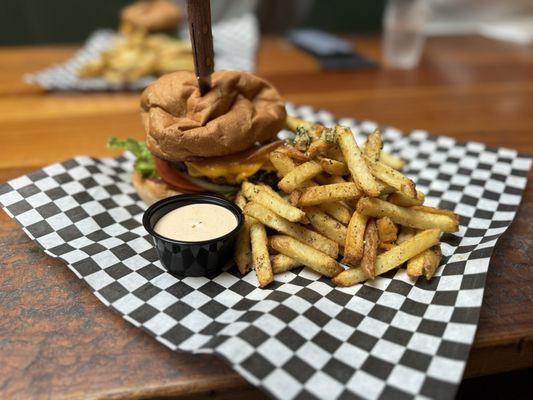 The Original Balboa with a side of garlic fries