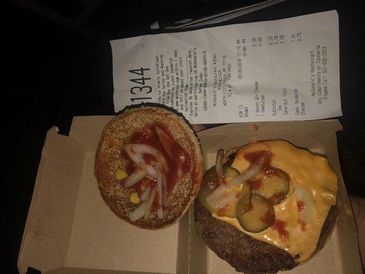 My order and the hamburger does not match