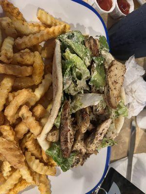 Blackened chicken Caesar wrap