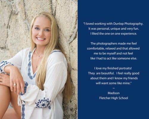 Senior Portrait testimonial