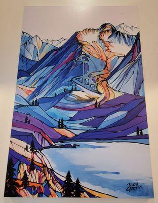 Pretty ski slope painting