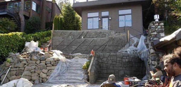 Shotcrete vertical carving project.